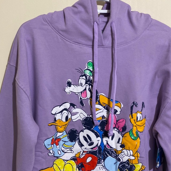 DISNEY Mickey and Friends Womens Fleece Hoodie Purple - Picture 4 of 7